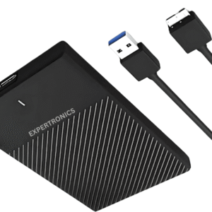EXPERTRONICS External Hard Disk – USB 3.0 with Silver Port, 5Gbps Speed, Anti-Vibration, Heat Dissipation, Auto Sleep – for Laptop, PC, Mac – Black – 1 Year Warranty