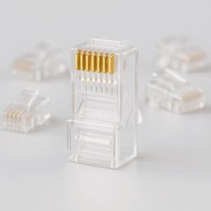 EXPERTRONICS RJ45 Cat6 Connector – Ethernet Cable Plug for Cat5, Cat5e, Cat6 UTP – 8P8C Crystal Plug for Solid and Stranded Wire – Compatible with RJ45 Crimping Tool – LAN Network Connector