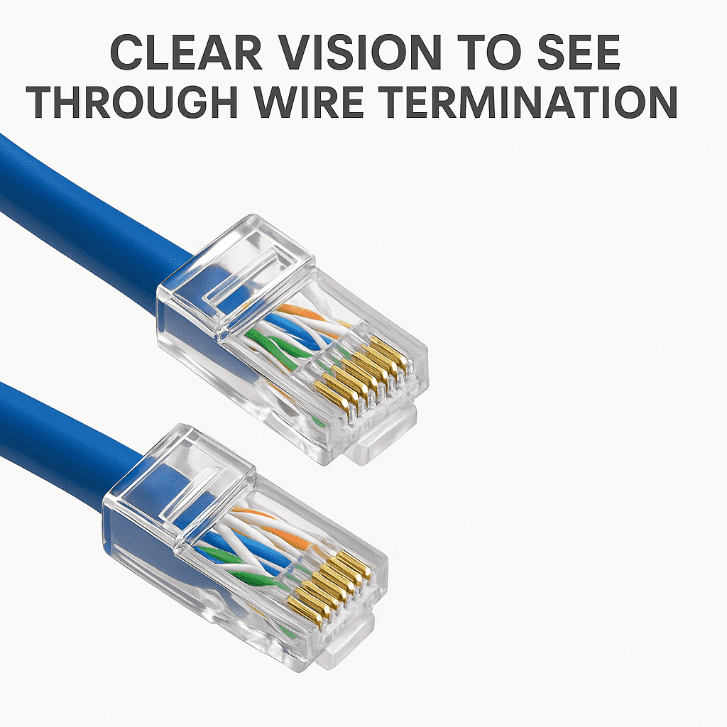 EXPERTRONICS RJ45 Cat6 Connector – Ethernet Cable Plug for Cat5, Cat5e, Cat6 UTP – 8P8C Crystal Plug for Solid and Stranded Wire – Compatible with RJ45 Crimping Tool – LAN Network Connector - Image 2