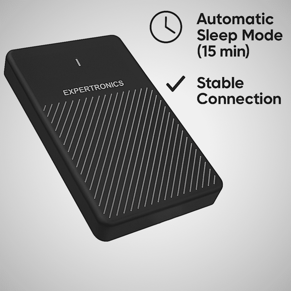 EXPERTRONICS External Hard Disk – USB 3.0 with Silver Port, 5Gbps Speed, Anti-Vibration, Heat Dissipation, Auto Sleep – for Laptop, PC, Mac – Black – 1 Year Warranty - Image 2