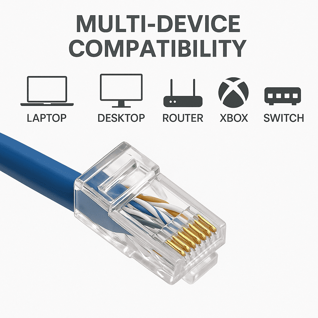EXPERTRONICS RJ45 Cat6 Connector – Ethernet Cable Plug for Cat5, Cat5e, Cat6 UTP – 8P8C Crystal Plug for Solid and Stranded Wire – Compatible with RJ45 Crimping Tool – LAN Network Connector - Image 3