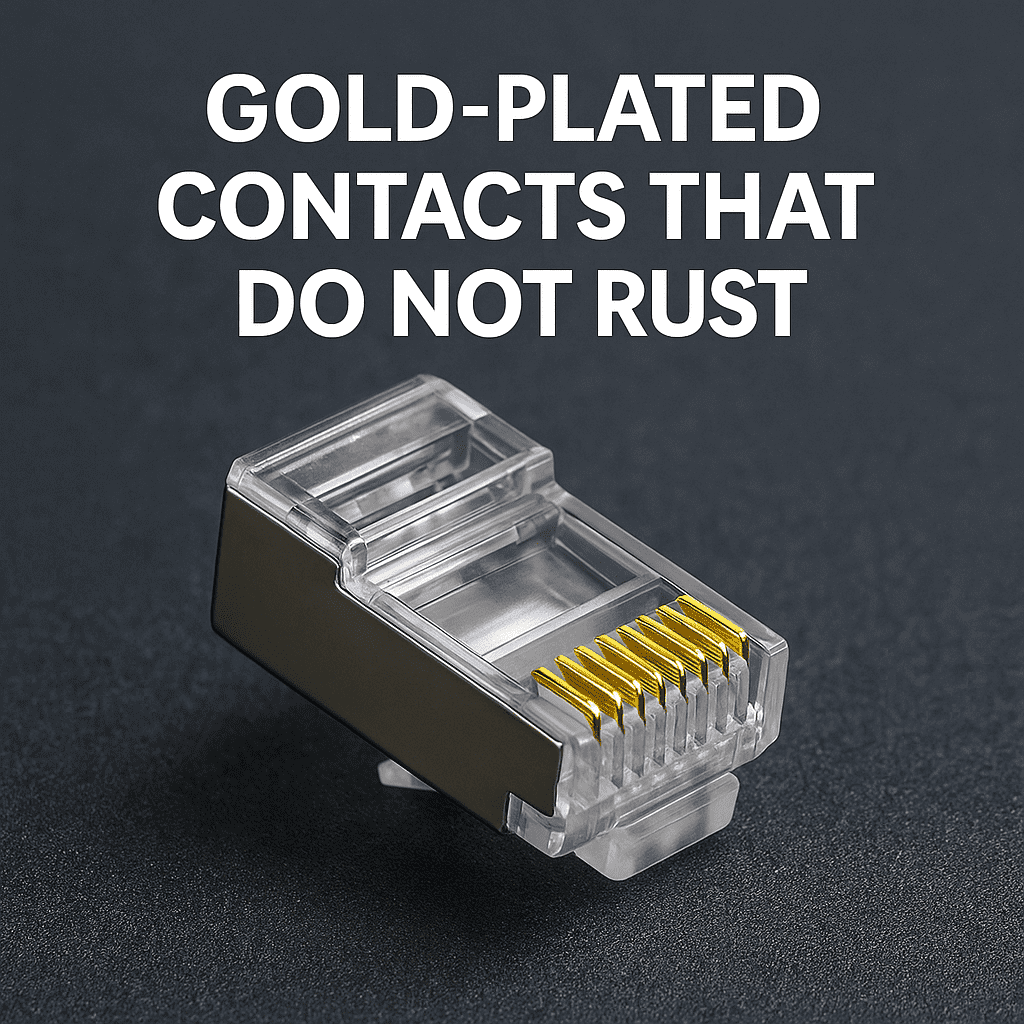 EXPERTRONICS RJ45 Cat6 Shielded Connector Plug for Ethernet Cable – Gold Plated 8P8C Modular Network Plug – High-Speed, Stable Signal Transmission – Compatible with Cat5, Cat5e, Cat6 Cables - Image 6
