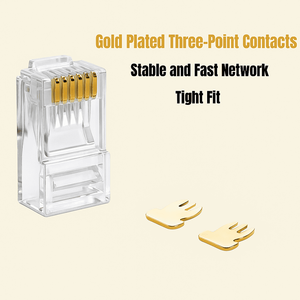 EXPERTRONICS RJ45 Cat6 Connector – Ethernet Cable Plug for Cat5, Cat5e, Cat6 UTP – 8P8C Crystal Plug for Solid and Stranded Wire – Compatible with RJ45 Crimping Tool – LAN Network Connector - Image 6