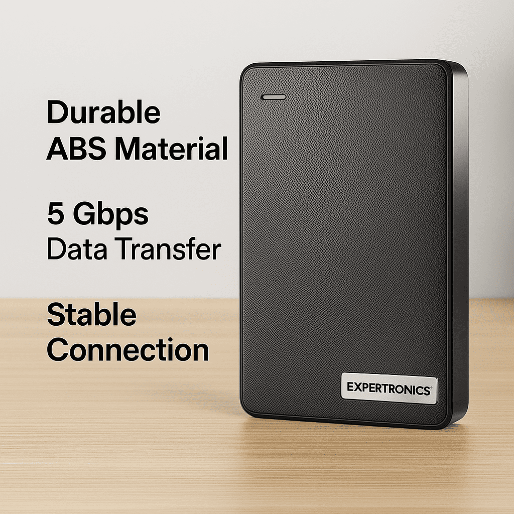 EXPERTRONICS External Hard Disk – Ultra Slim USB 3.0 HDD with LED Indicator – High-Speed Drive for Laptop, PC, Mac – Compatible with Windows/macOS/Linux (Black) – 1 Year Warranty - Image 4